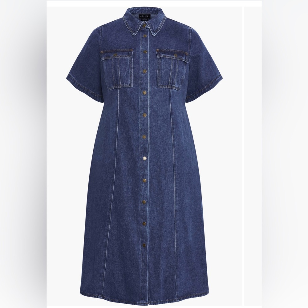 City Chic Dark Blue Denim Top